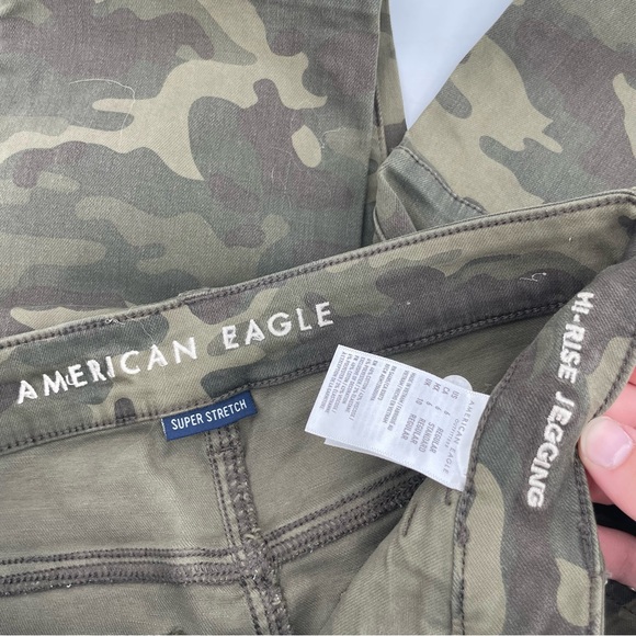 AEO American Eagle Hi-Rise Jeggings Olive Green Camo Super Stretch 6 - Picture 8 of 8